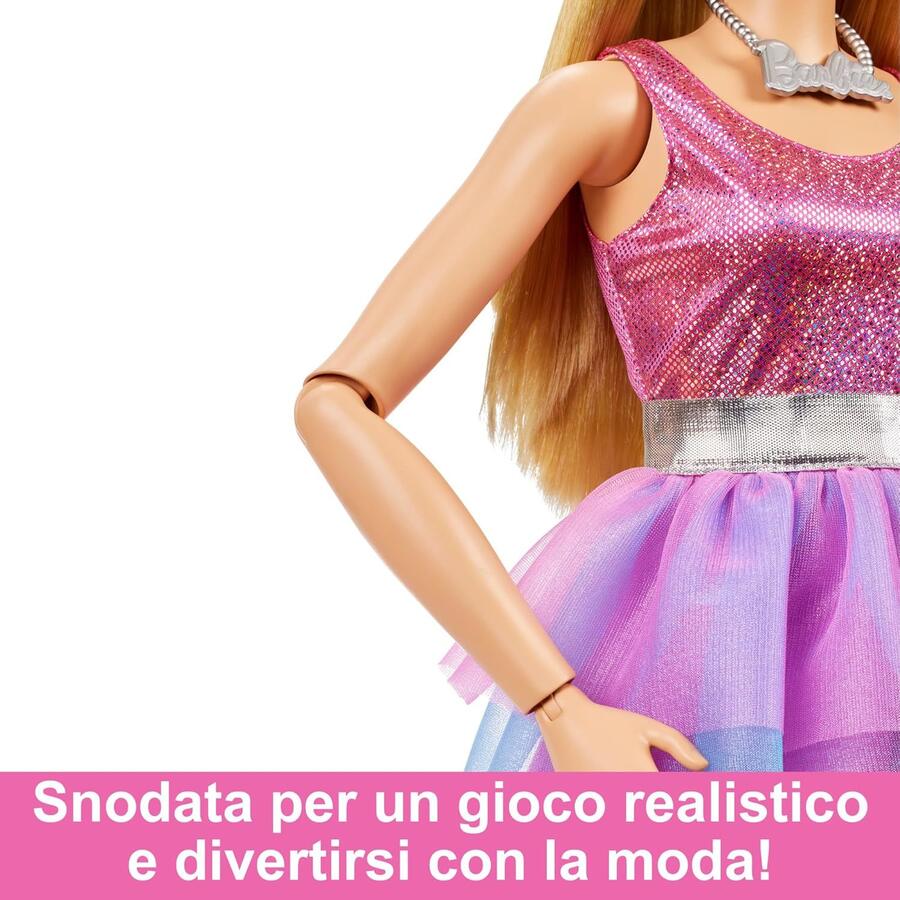 Barbie Bambola grande alta 71cm con abito scintillante - Mattel - HJY02 - 3+