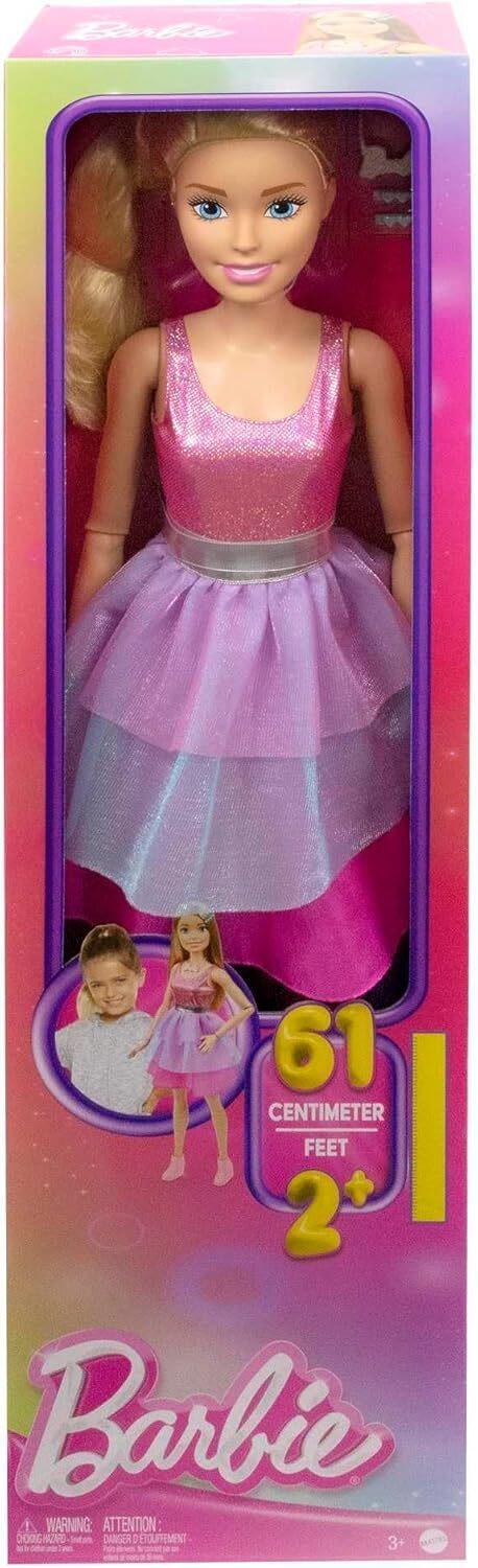Barbie Bambola grande alta 71cm con abito scintillante - Mattel - HJY02 - 3+