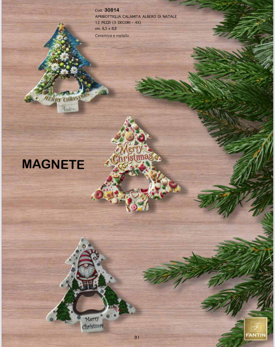 Fantin Argenti - Natale 2025 - Magnete Apribottiglie Albero di Natale Decoro 3