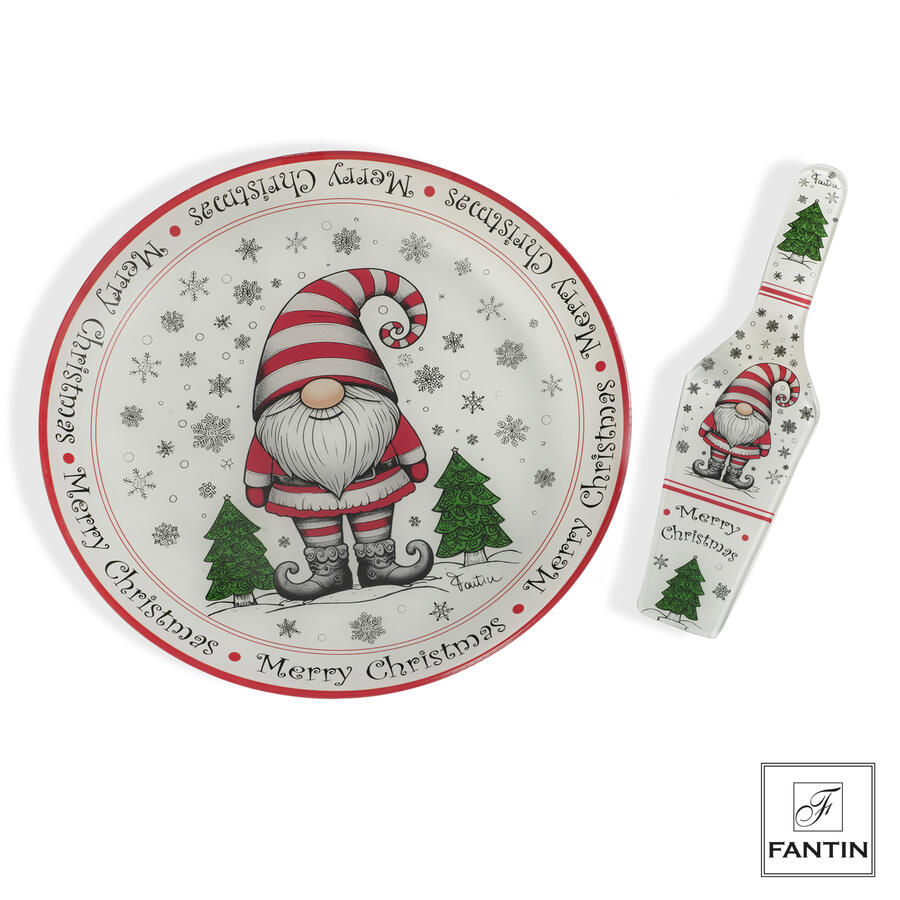 Fantin Argenti - Natale 2025 - Set Piatto panettone con pala torta Decoro 2