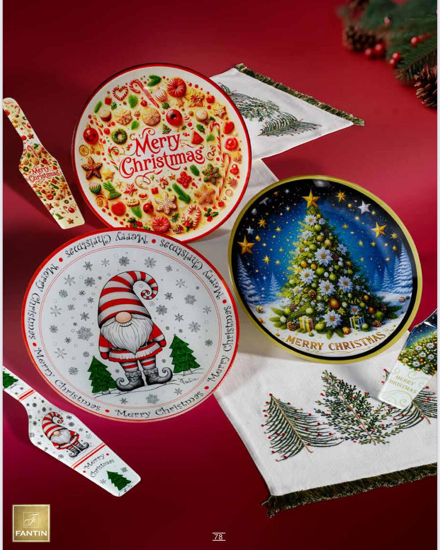 Fantin Argenti - Natale 2025 - Set Piatto panettone con pala torta Decoro 3