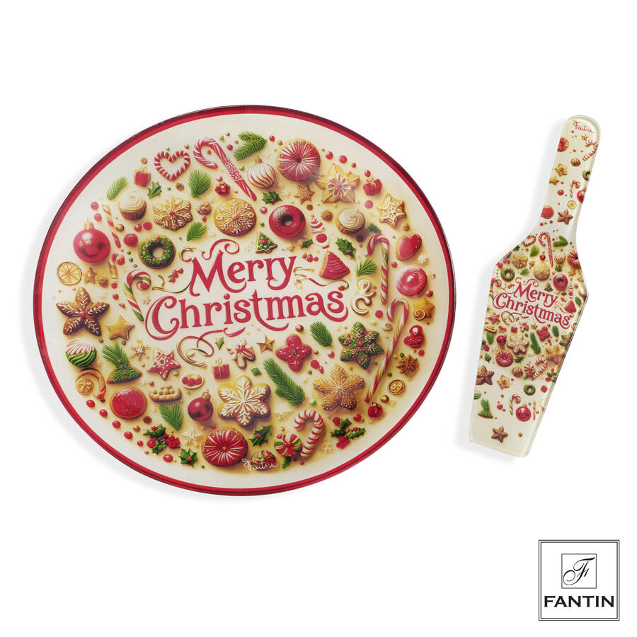 Fantin Argenti - Natale 2025 - Set Piatto panettone con pala torta Decoro 3