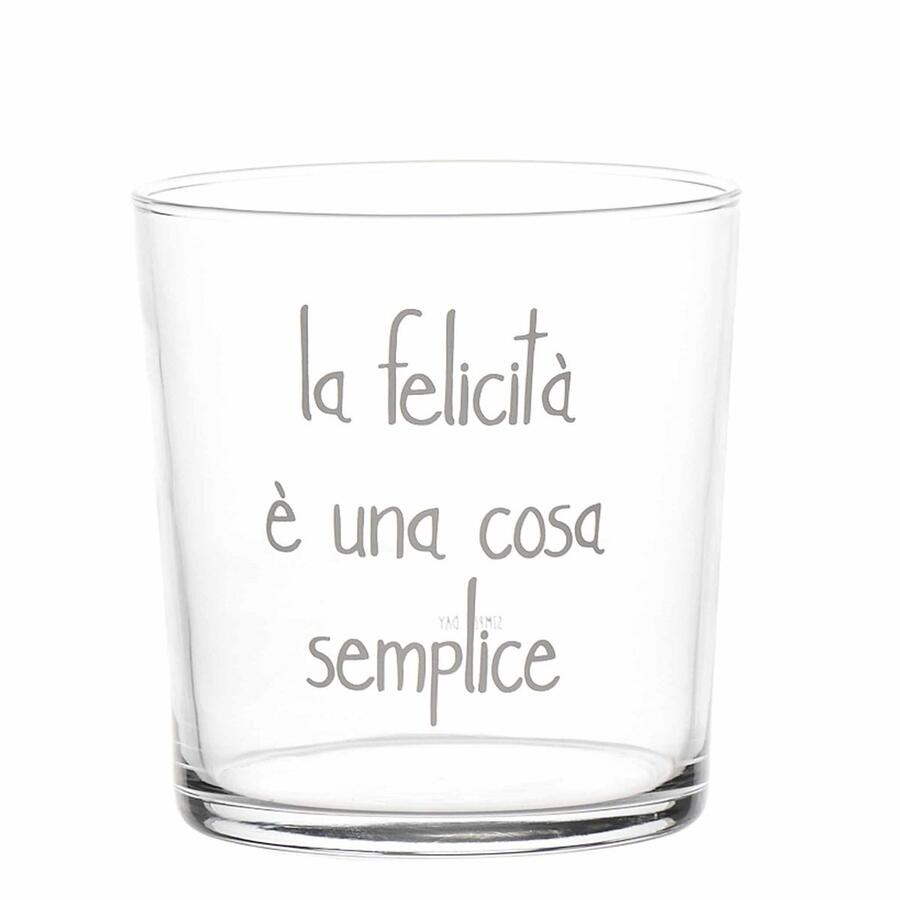 Simply Day - Set 6 Bicchieri acqua "La Felicità è una cosa semplice"