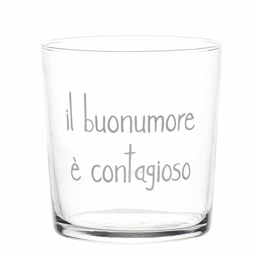 Simply Day - Set 6 Bicchieri acqua "Il buon umore è contagioso"