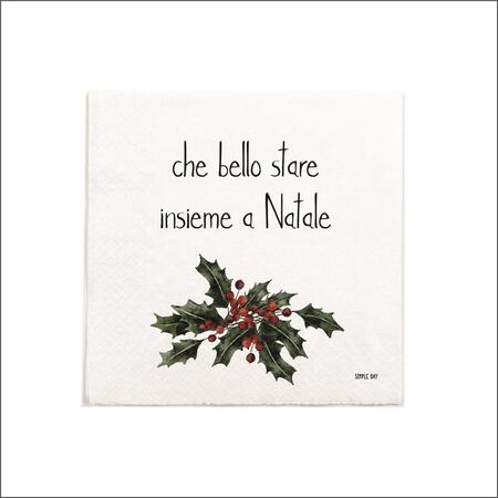 Simply Day - Natale 2025 - Set 20 tovaglioli di carta "Che bello stare insieme a Natale" 