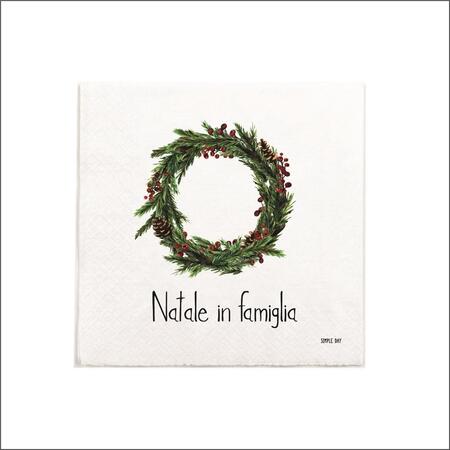 Simply Day - Natale 2025 - Set 20 tovaglioli di carta "Natale in famiglia" 
