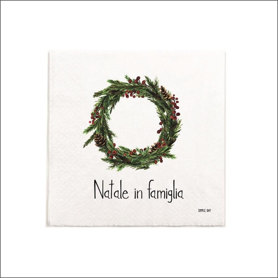 Simply Day - Natale 2025 - Set 20 tovaglioli di carta "Natale in famiglia" 