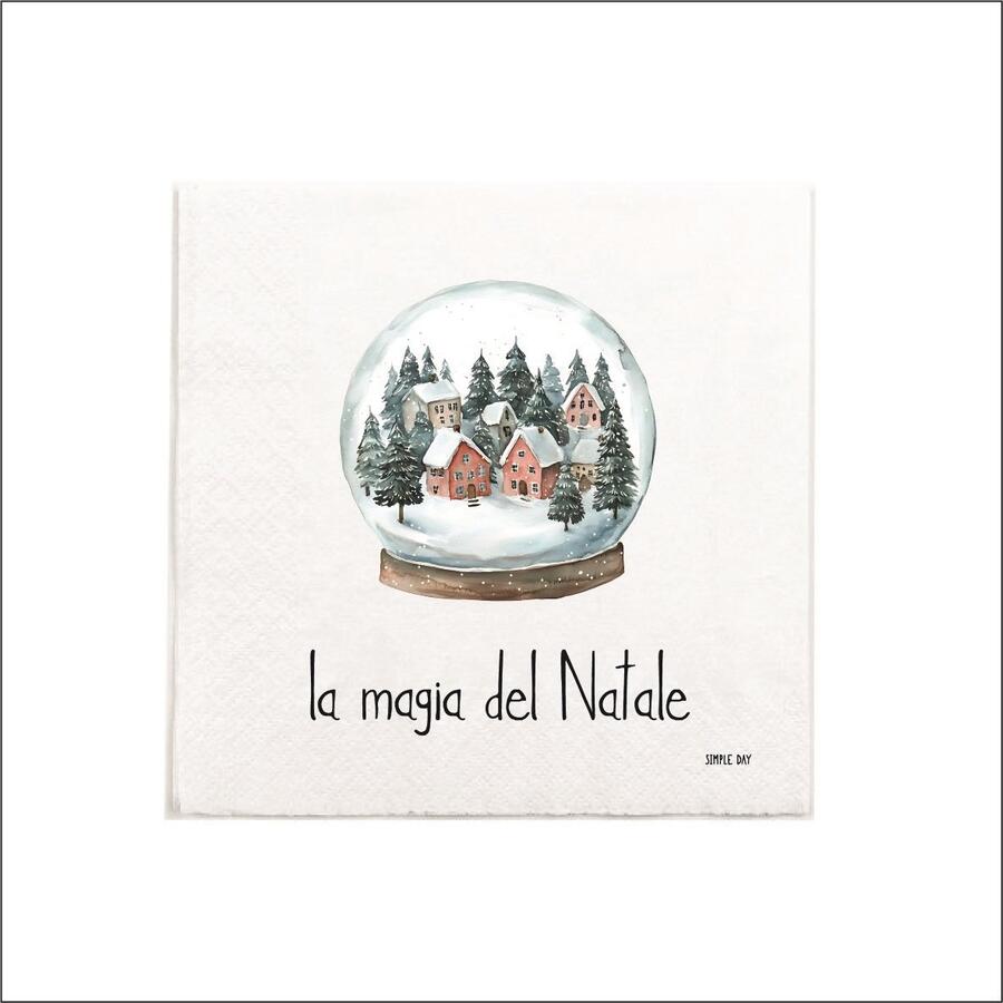 Simply Day - Natale 2025 - Set 20 tovaglioli di carta "La Magia del Natale" 