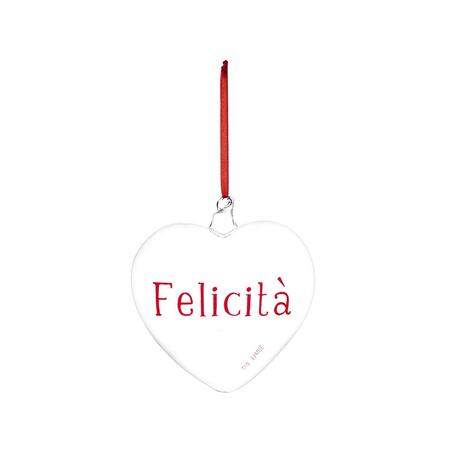 Simply Day - Natale 2025 - Pallina cuore Felicità - 15 cm