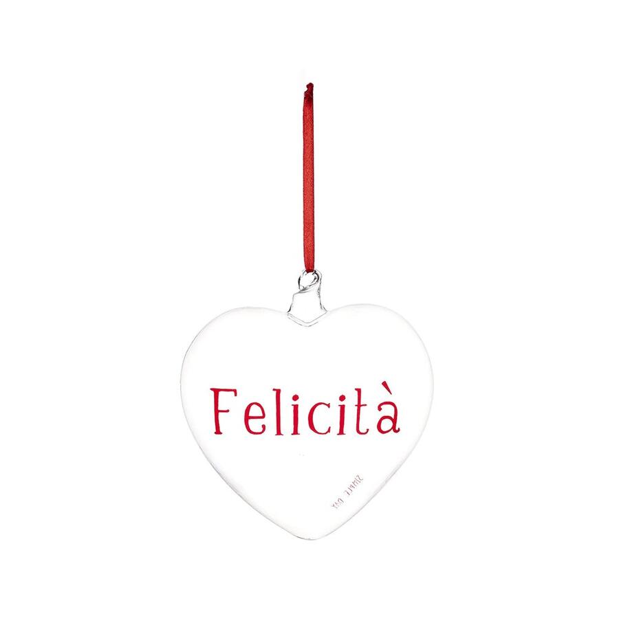 Simply Day - Natale 2025 - Pallina cuore Felicità - 15 cm
