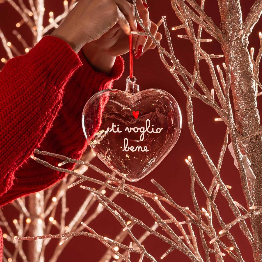 Simply Day - Natale 2025 -Pallina cuore Ti Voglio Bene - 15 cm