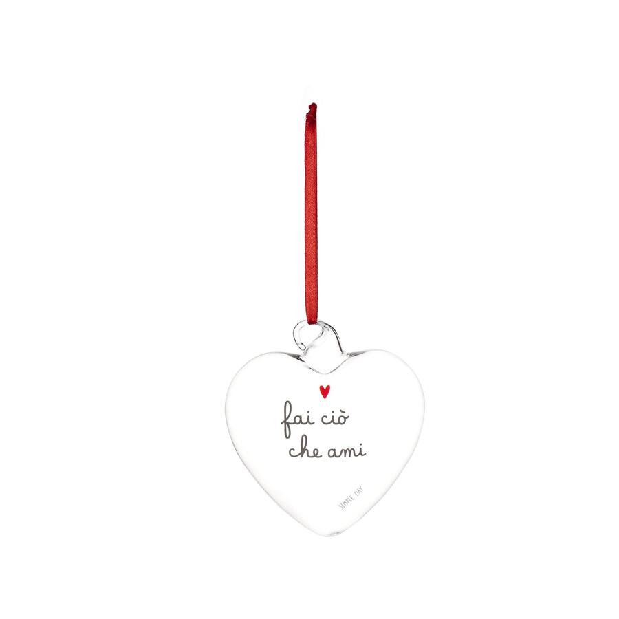 Simply Day - Natale 2025 - Pallina cuore Fai ciò che ami - 11 cm