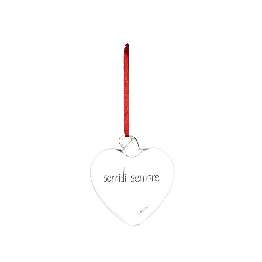Simply Day - Natale 2025 - Pallina cuore Sorridi sempre - 11 cm