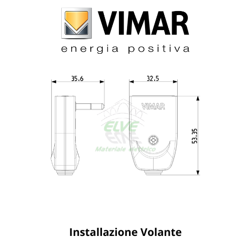 VIMAR - 00203 Spina orientabile 2P+T 10A nero