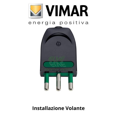 VIMAR - 00204 Spina orientabile 2P+T 16A nero