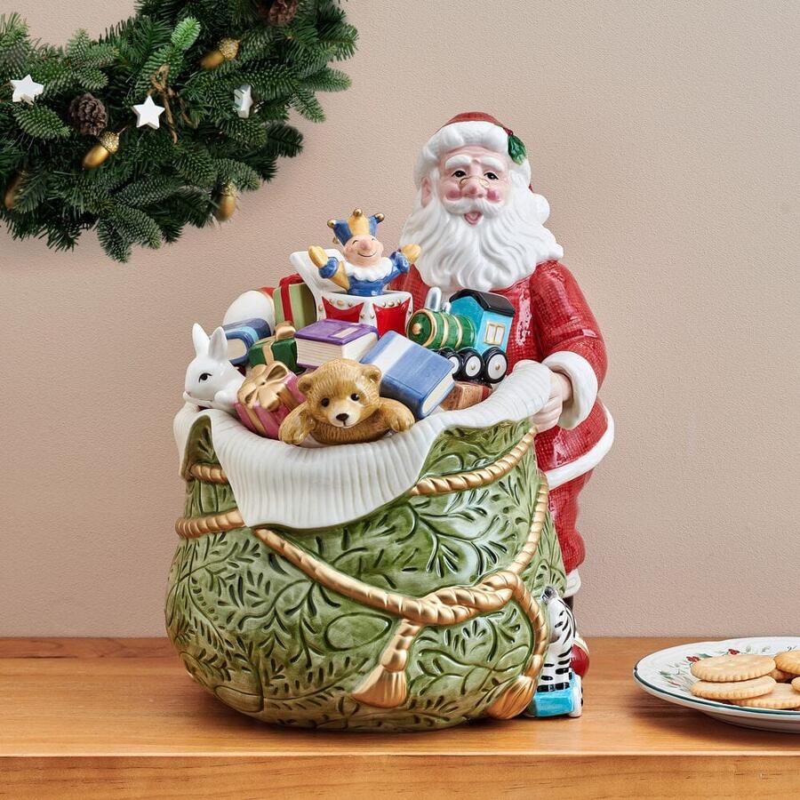 Lamart - Natale 2025 - Fitz&Floyd Barattolo per Biscotti Babbo Natale con doni