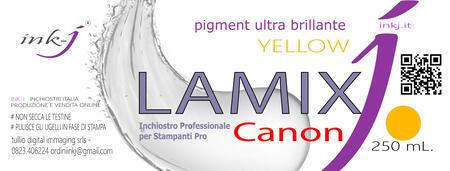 Y YELLOW  LAMIX PIGMENT FLACONE DA 100 ML. COMPATIBILE CON STAMPANTI E PLOTTER CANON SERIE PRO 