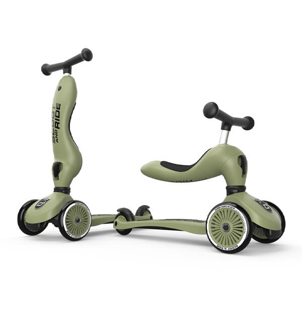 Scoot and Ride - Monopattino Trasformabile 2in1 - Olive