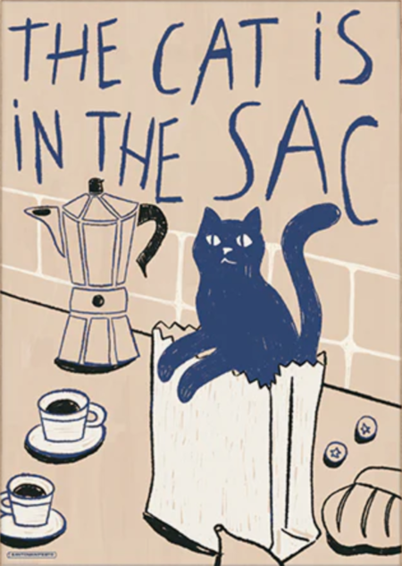 Santomanifesto, stampa fine art 29,7x42cm: The cat is in the sac