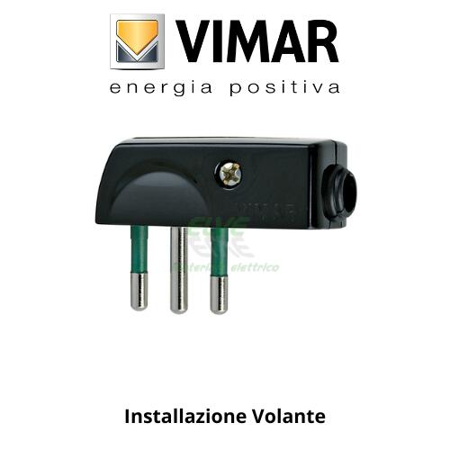VIMAR - 00206 Spina piatta 2P+T 10A nero