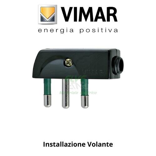 VIMAR - 00207 Spina piatta 2P+T 16A nero