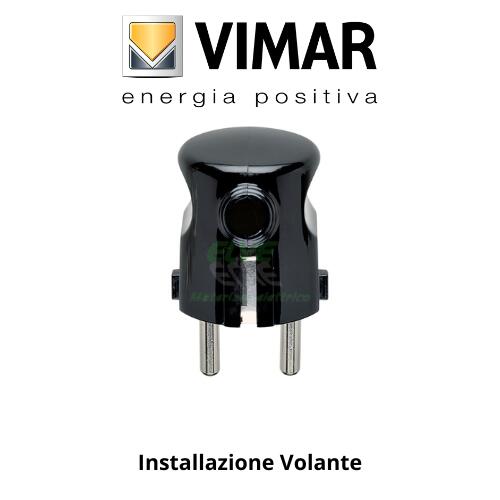 VIMAR - 00241 Spina angolare 2P+T 16A schuko nero