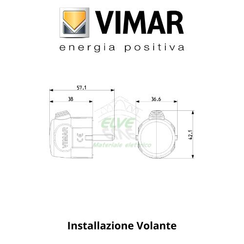 VIMAR - 00241.B Spina angolare 2P+T 16A schuko bianco