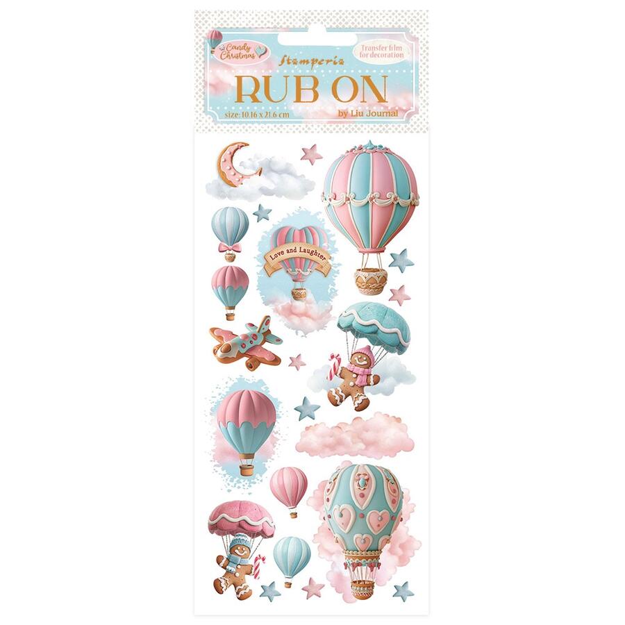 Rub on "Candy Christmas" mongolfiere