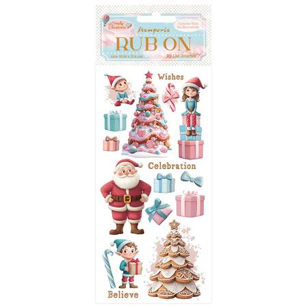 Rub on "Candy Christmas" Santa Claus