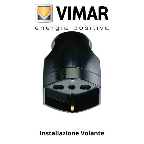VIMAR - 00225 Presa mobile 2P+T 16A universale nero
