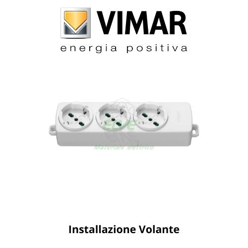 VIMAR - 01287.NC.B Presa multipla senza cavo 3 universali bianco