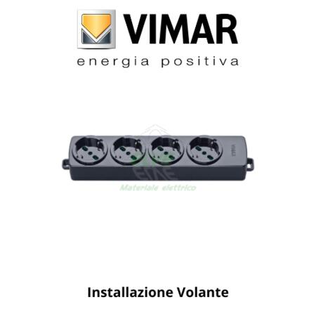 VIMAR - 01291.NC Presa multipla senza cavo 4 universali nero