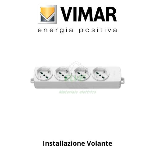 VIMAR - 01291.NC.B Presa multipla senza cavo 4 universali bianco