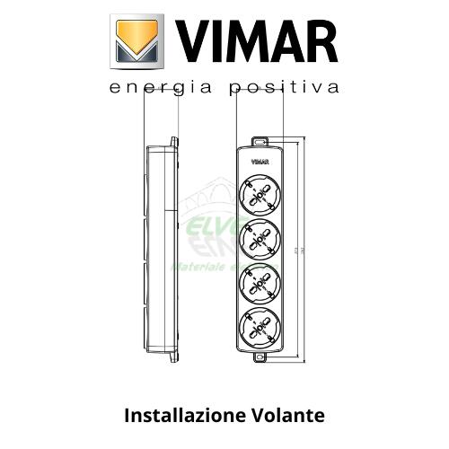 VIMAR - 01291.NC.B Presa multipla senza cavo 4 universali bianco