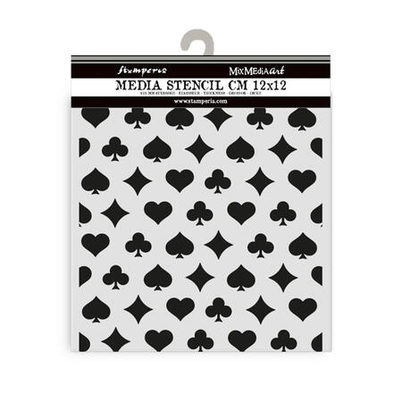 Stencil spesso 12 x 12 Alice in Christmas Poker cards
