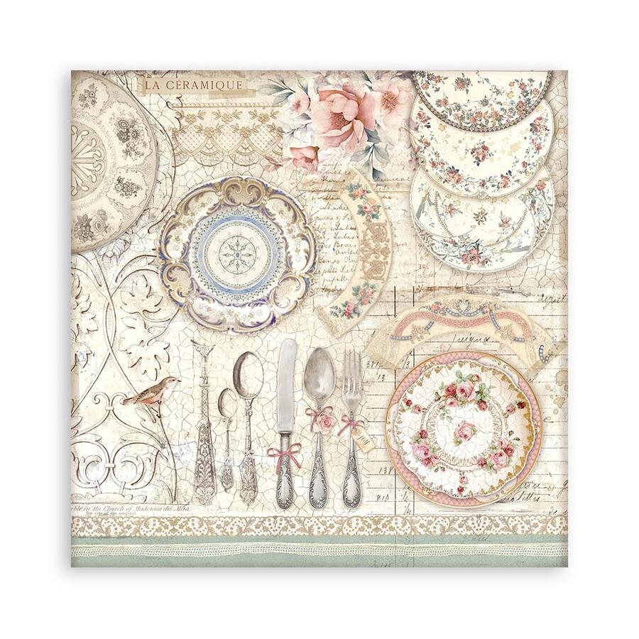 Blocco 10 fogli 30,5 x 30,5 Double Face "Brocante Antiques"