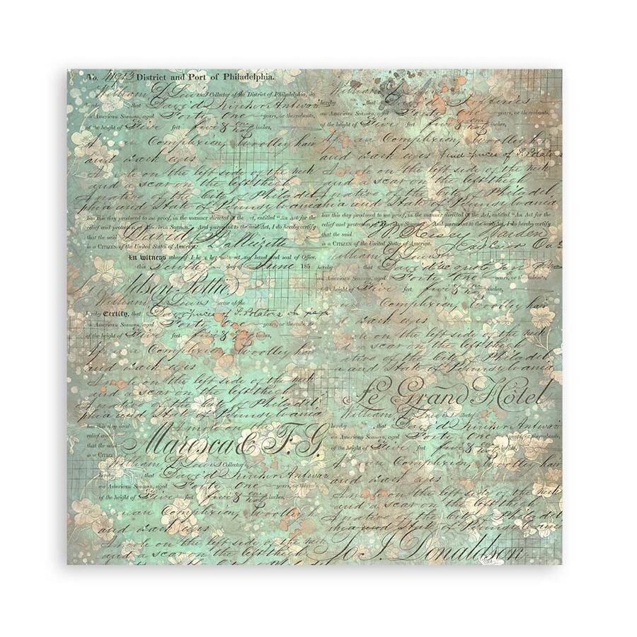 Blocco 10 fogli 30,5 x 30,5 Double Face "Background Brocante Antiques"