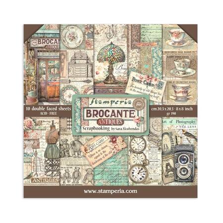 Blocco 22 fogli 20,3 x 20,3 Single Face "Brocante Antiques"
