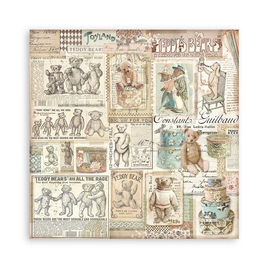 Blocco 22 fogli 30,5 x 30,5 Single Face "Brocante Antiques"
