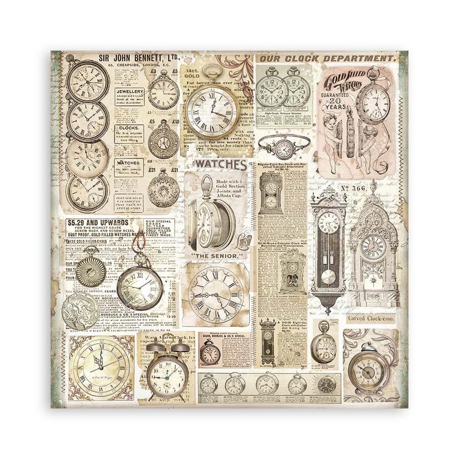 Blocco 22 fogli 30,5 x 30,5 Single Face "Brocante Antiques"