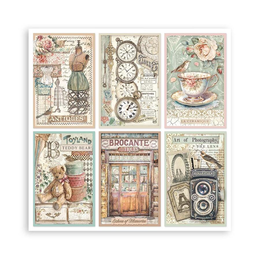 Blocco 22 fogli 30,5 x 30,5 Single Face "Brocante Antiques"