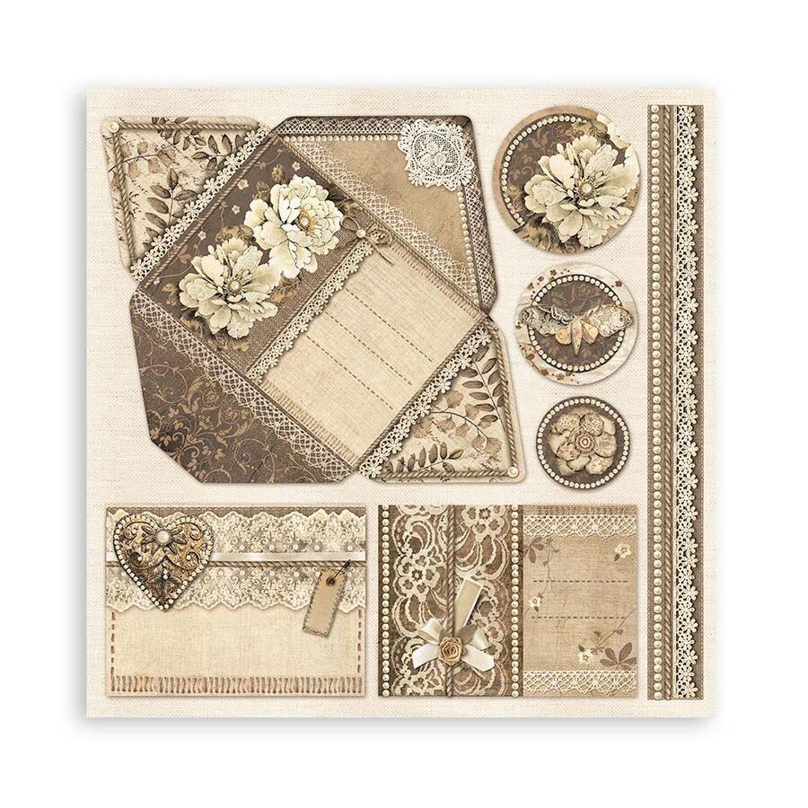 Blocco 10 fogli 30,5 x 30,5 Double Face " OldLace"