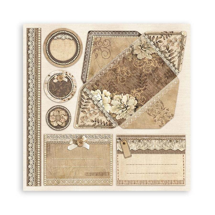 Blocco 10 fogli 30,5 x 30,5 Double Face " OldLace"
