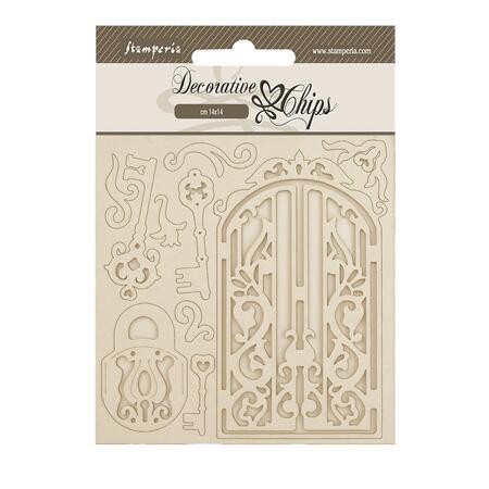 Decorative chips Old Lace Cancello e chiavi