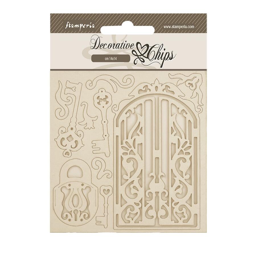 Decorative chips Old Lace Cancello e chiavi