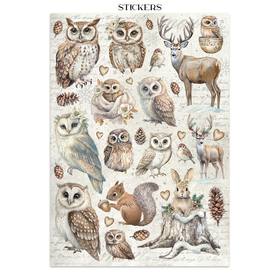 Junk Journal stickers, cut-outs, backgrounds "The Owl's House"