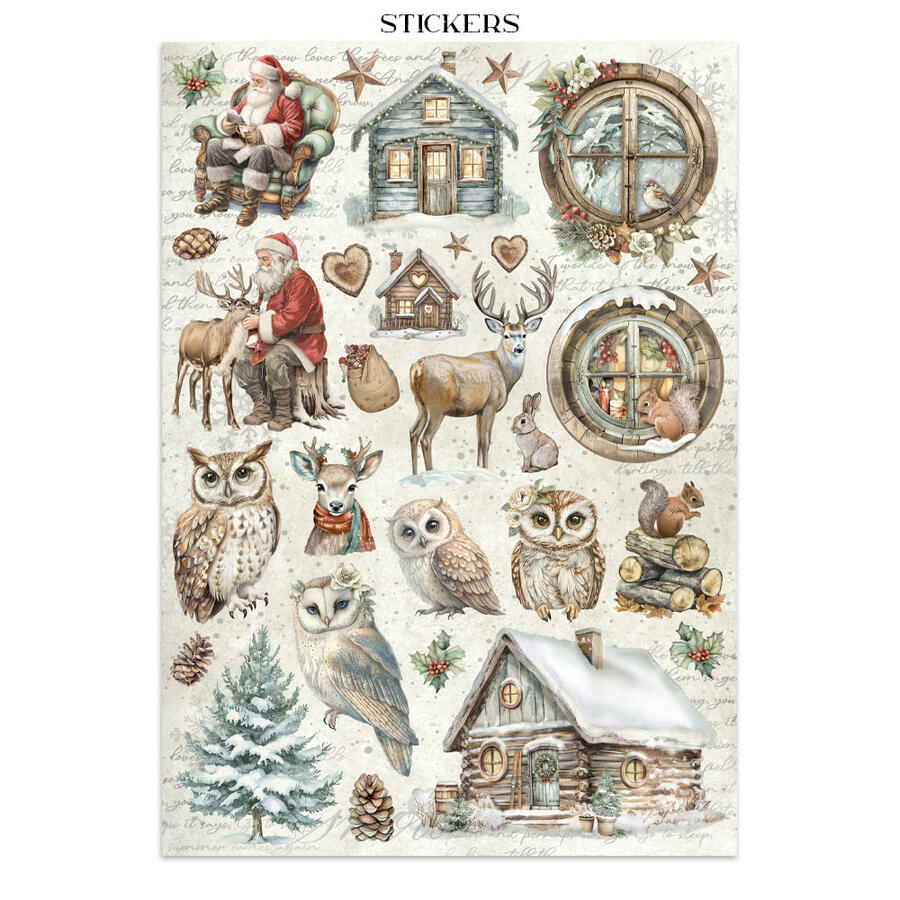 Junk Journal stickers, cut-outs, backgrounds "The Owl's House"
