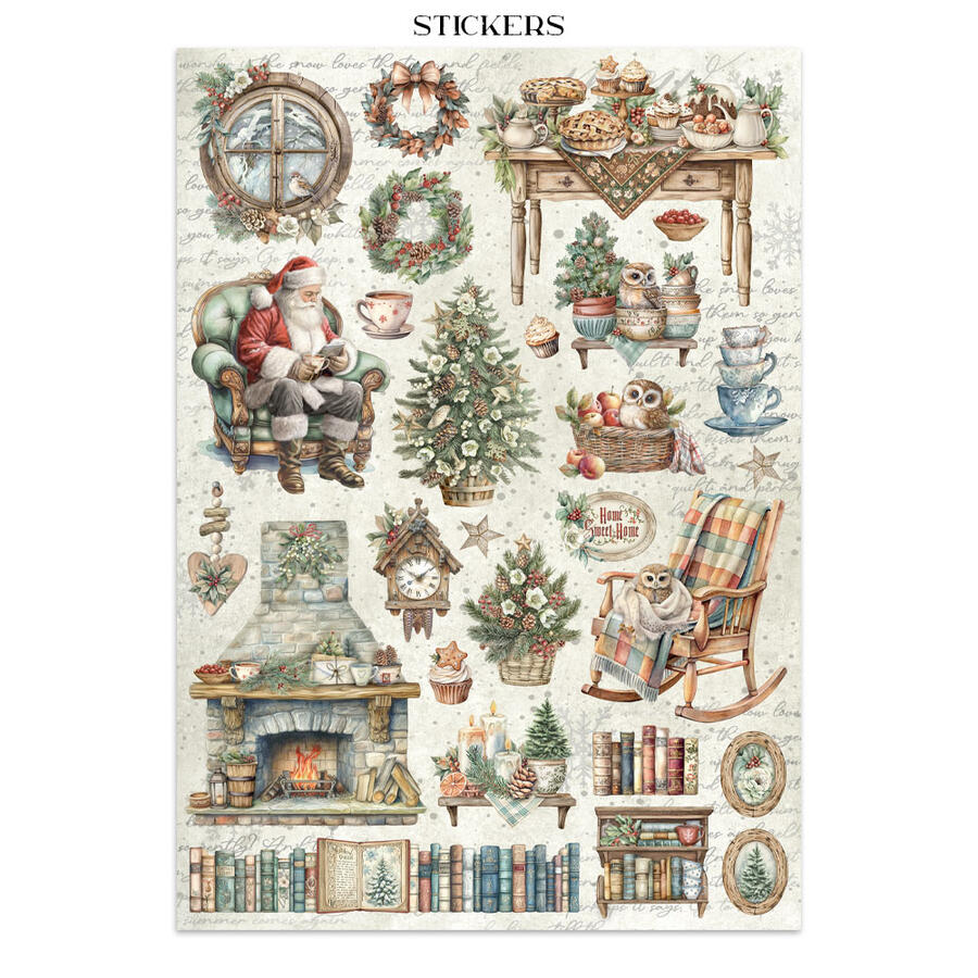 Junk Journal stickers, cut-outs, backgrounds "The Owl's House"