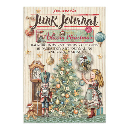Junk Journal Stickers, cut-outs, backgrounds "Alice in Christmas"