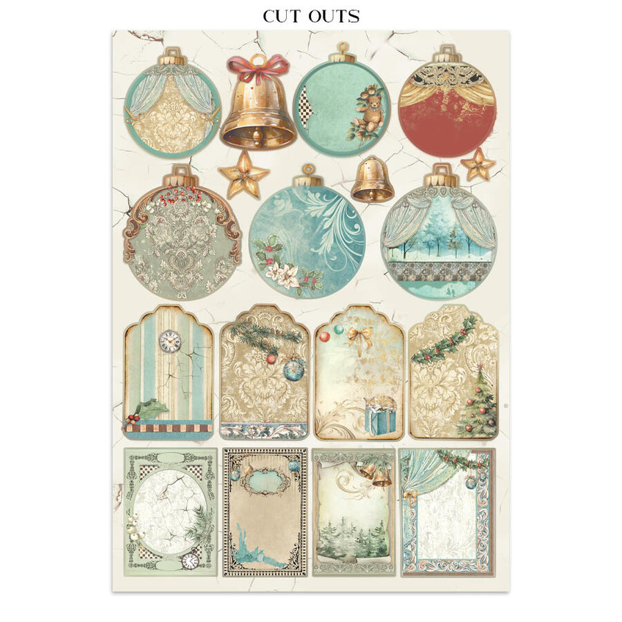 Junk Journal Stickers, cut-outs, backgrounds "Alice in Christmas"